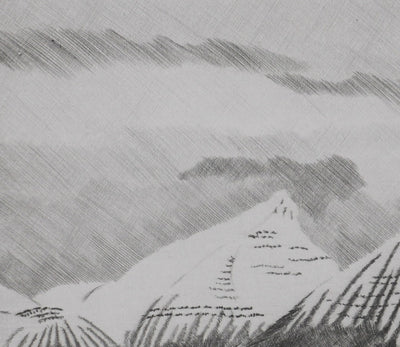 Camille COMBE : Les pyramides du Spitzberg, Gravure originale signée