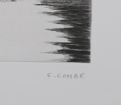 Camille COMBE : Au loup des côtes de Norvège, Gravure originale signée