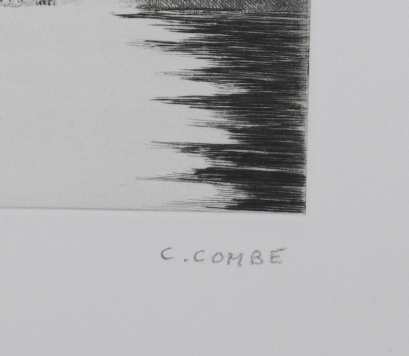 Camille COMBE : Au loup des côtes de Norvège, Gravure originale signée