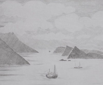 Camille COMBE : Le dédale des fjords, Gravure originale signée