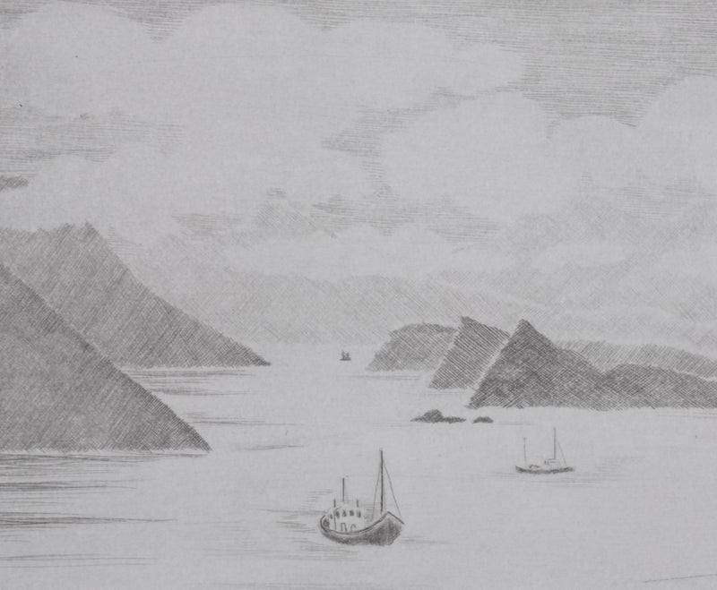 Camille COMBE : Le dédale des fjords, Gravure originale signée