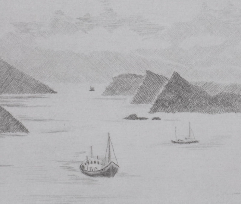 Camille COMBE : Le dédale des fjords, Gravure originale signée