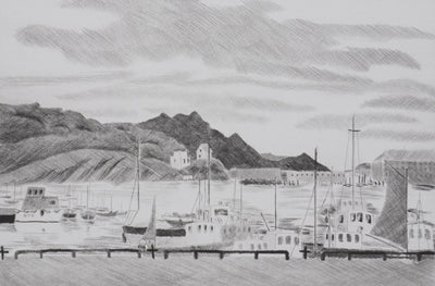 Camille COMBE : Une heure à Bodø, Gravure originale signée