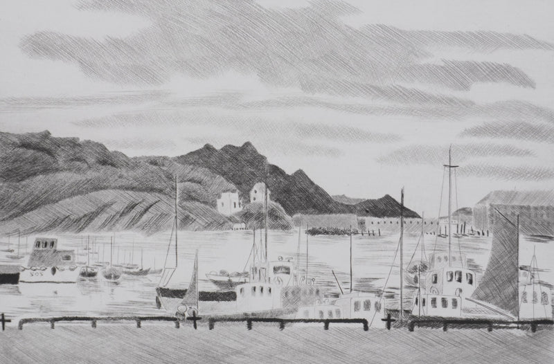 Camille COMBE : Une heure à Bodø, Gravure originale signée