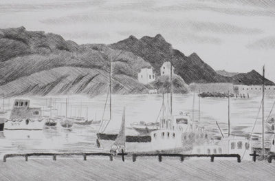 Camille COMBE : Une heure à Bodø, Gravure originale signée