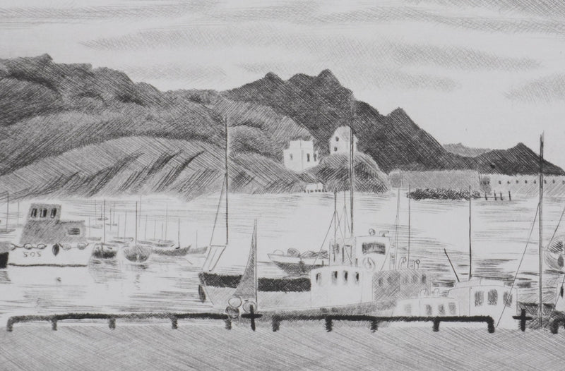 Camille COMBE : Une heure à Bodø, Gravure originale signée