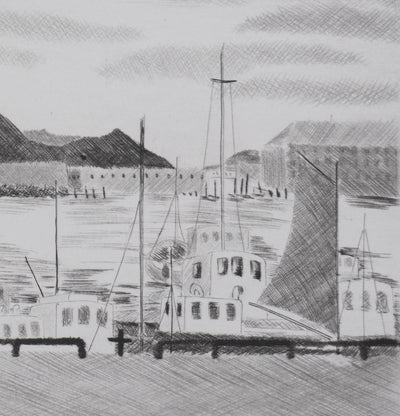 Camille COMBE : Une heure à Bodø, Gravure originale signée