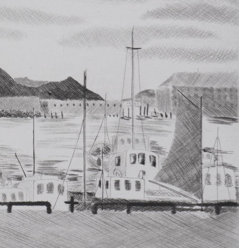 Camille COMBE : Une heure à Bodø, Gravure originale signée