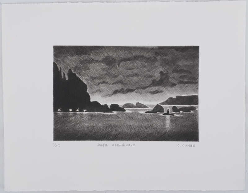 Camille COMBE : Saga scandinave, Gravure originale signée