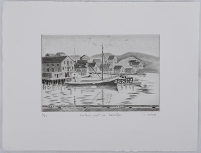 Camille COMBE : Quelque part en Norvège, Gravure originale signée