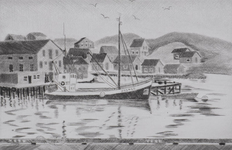 Camille COMBE : Quelque part en Norvège, Gravure originale signée