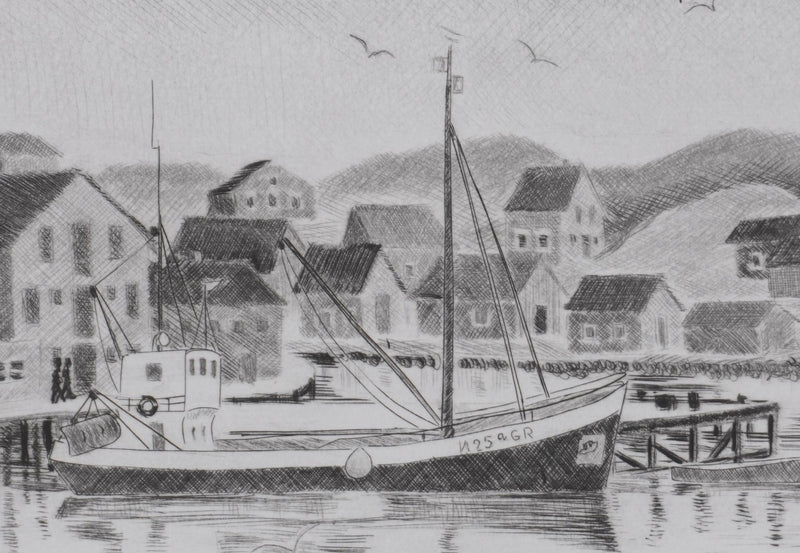 Camille COMBE : Quelque part en Norvège, Gravure originale signée