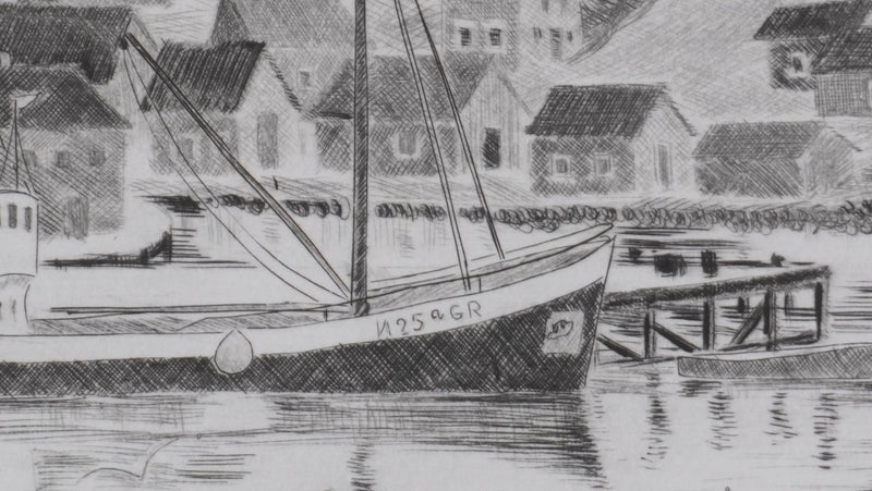 Camille COMBE : Quelque part en Norvège, Gravure originale signée