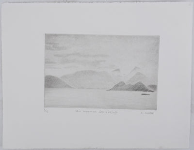 Camille COMBE : Au royaume des vikings, Gravure originale signée