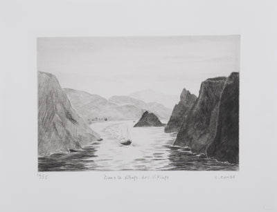 Camille COMBE : Dans le sillage des vikings, Gravure originale signée