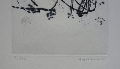 Julius BALTAZAR : Paysage en courbe, Gravure originale signée
