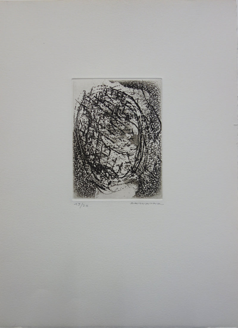 Julius BALTAZAR : Ronde obscure, Gravure originale signée