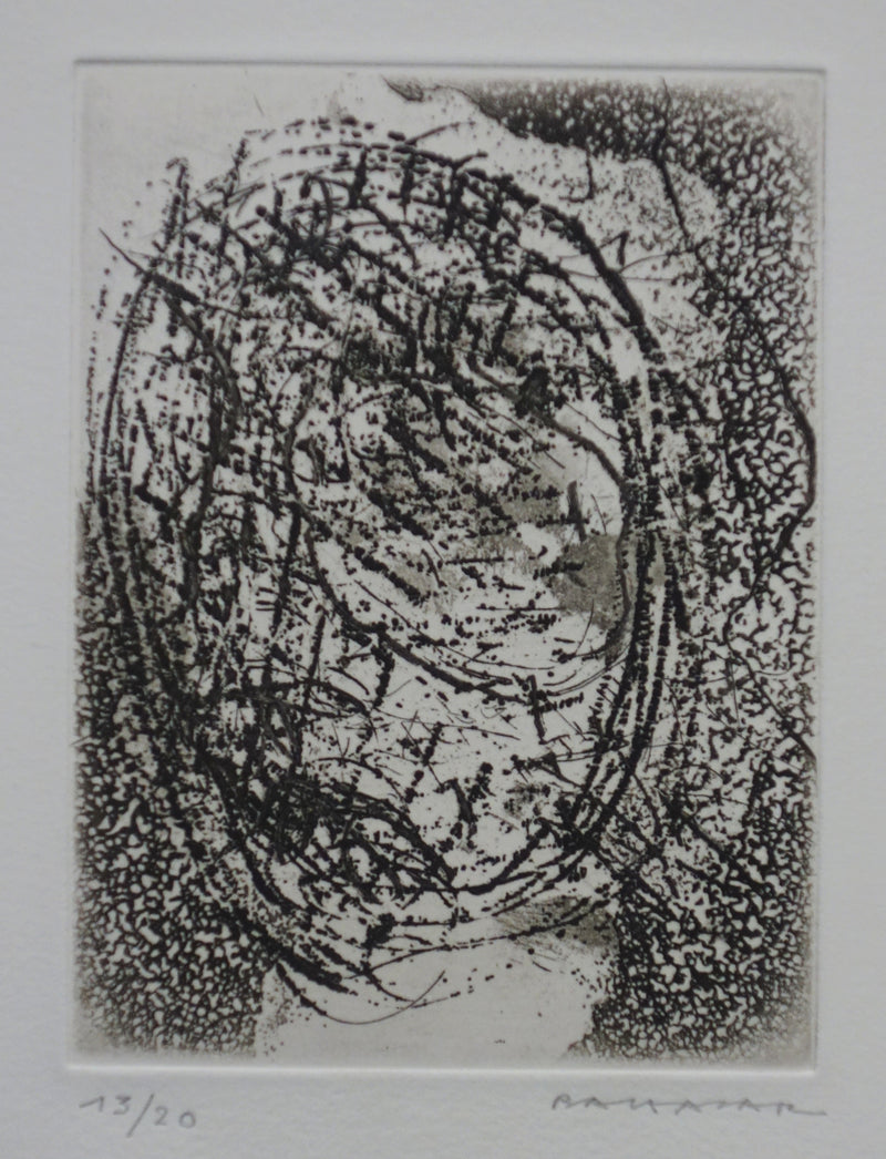 Julius BALTAZAR : Ronde obscure, Gravure originale signée