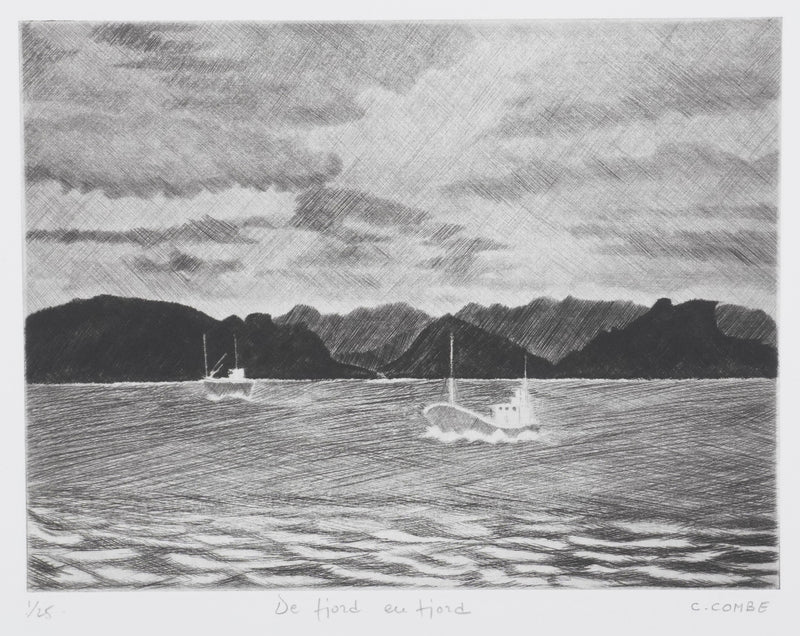 Camille COMBE : De fjord en fjord, Gravure originale signée