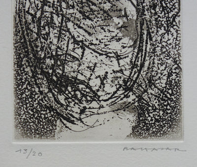 Julius BALTAZAR : Ronde obscure, Gravure originale signée
