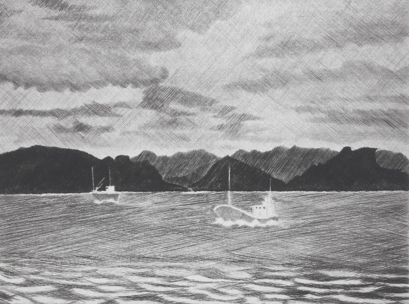 Camille COMBE : De fjord en fjord, Gravure originale signée