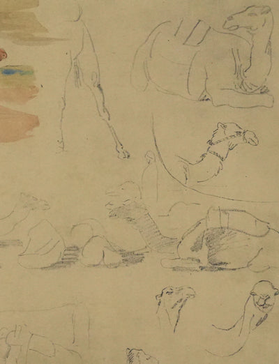 Eugène DELACROIX (d'après) : Silhouettes de dromadaires, Lithographie signée