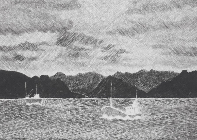 Camille COMBE : De fjord en fjord, Gravure originale signée