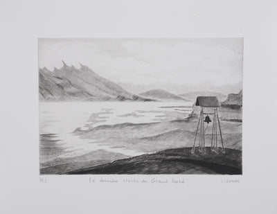 Camille COMBE : La dernière cloche du Grand Nord, Gravure originale signée
