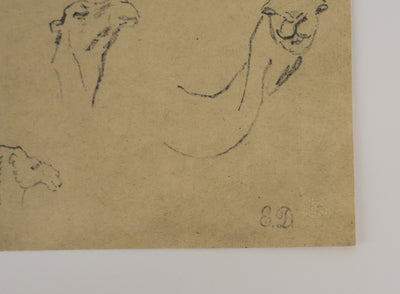Eugène DELACROIX (d'après) : Silhouettes de dromadaires, Lithographie signée