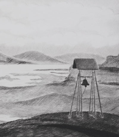 Camille COMBE : La dernière cloche du Grand Nord, Gravure originale signée
