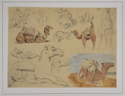 Eugène DELACROIX (d'après) : Le voyage en dromadaire, Lithographie signée
