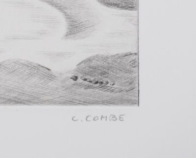 Camille COMBE : Saksun, Îles Féroé, Gravure originale signée