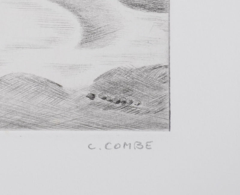 Camille COMBE : Saksun, Îles Féroé, Gravure originale signée