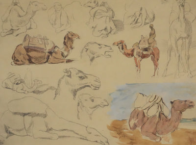 Eugène DELACROIX (d'après) : Le voyage en dromadaire, Lithographie signée