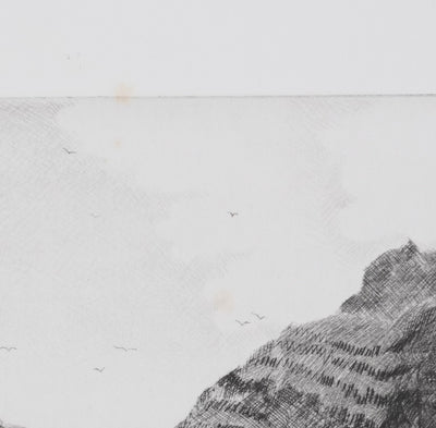 Camille COMBE : Saksun, Îles Féroé, Gravure originale signée