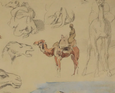 Eugène DELACROIX (d'après) : Le voyage en dromadaire, Lithographie signée