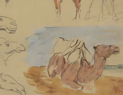 Eugène DELACROIX (d'après) : Le voyage en dromadaire, Lithographie signée