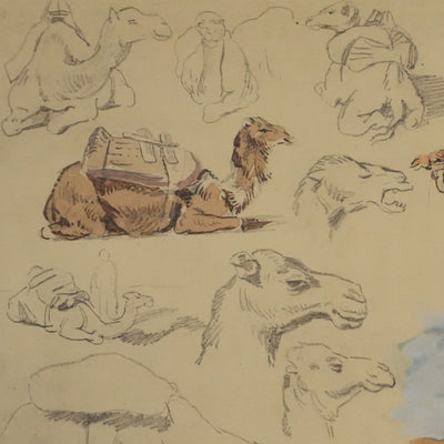 Eugène DELACROIX (d'après) : Le voyage en dromadaire, Lithographie signée