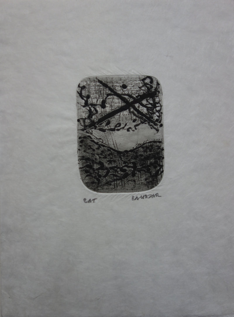 Julius BALTAZAR : Paysage obscure, Gravure originale signée