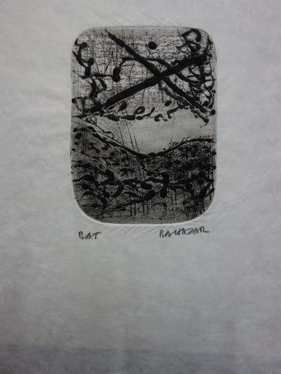 Julius BALTAZAR : Paysage obscure, Gravure originale signée