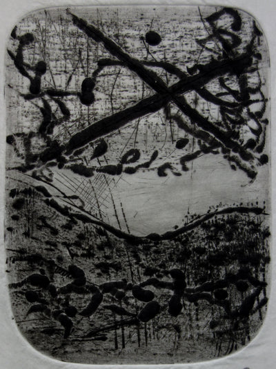 Julius BALTAZAR : Paysage obscure, Gravure originale signée