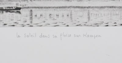 Camille COMBE : Le soleil dans la gloire sur Kampen, Gravure originale signée