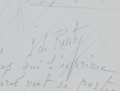 Autographe original de DE RENTY (photo de détail 2) - Crédit photo : Galerie Art.Paris