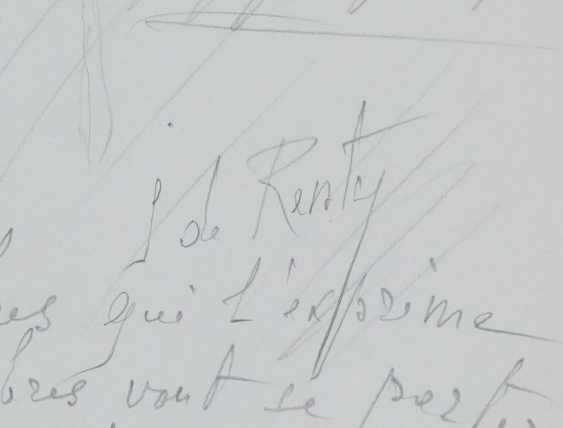 Autographe original de DE RENTY (photo de détail 2) - Crédit photo : Galerie Art.Paris