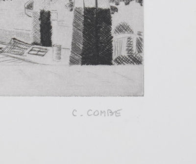 Camille COMBE : La cathédrale de Dordrecht, Gravure originale signée