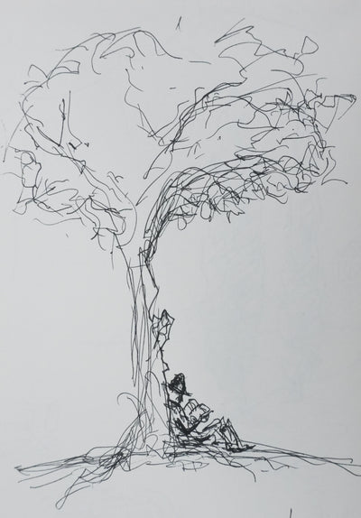 Jean-Didier WOLFROMM : L'arbre des ombres, Autographe et dessin original signé