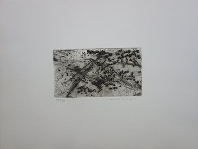 Julius BALTAZAR : Eclosion obscure, Gravure originale signée