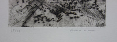 Julius BALTAZAR : Eclosion obscure, Gravure originale signée