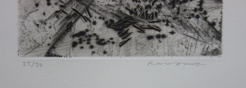 Julius BALTAZAR : Eclosion obscure, Gravure originale signée