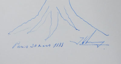 Jean-René BORY : L'arbre aux jambes, Autographe et dessin original signé
